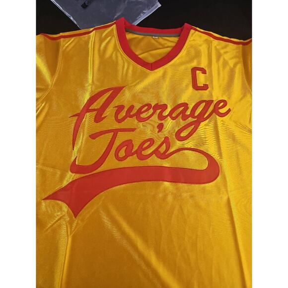 NWT Average Joes Yellow V-Neck Peter Lafleur Dodgeball Jersey XL - Picture 4 of 9